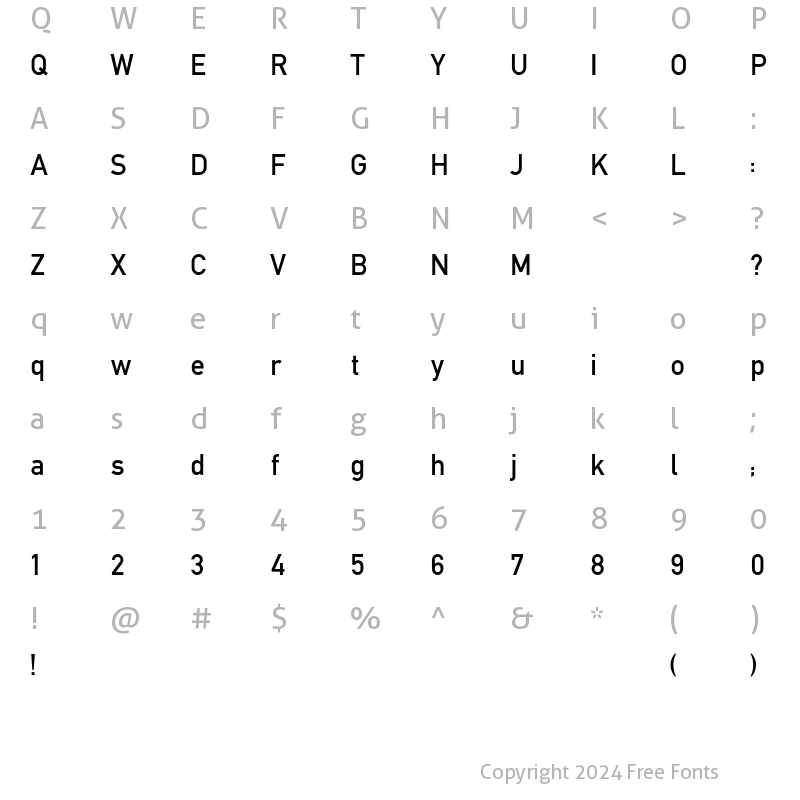 Character Map of DIN1451EF MittelAlt Regular