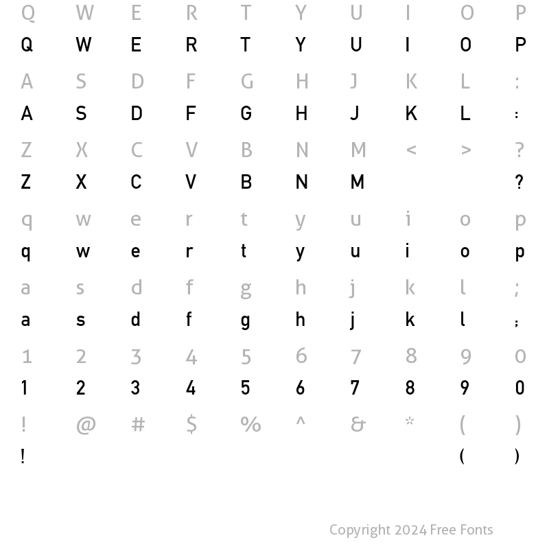 Character Map of DIN1451EF MittelNeu Regular