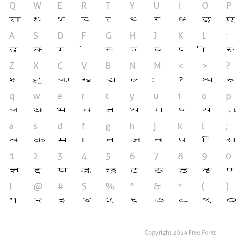 Character Map of DINA28 Normal