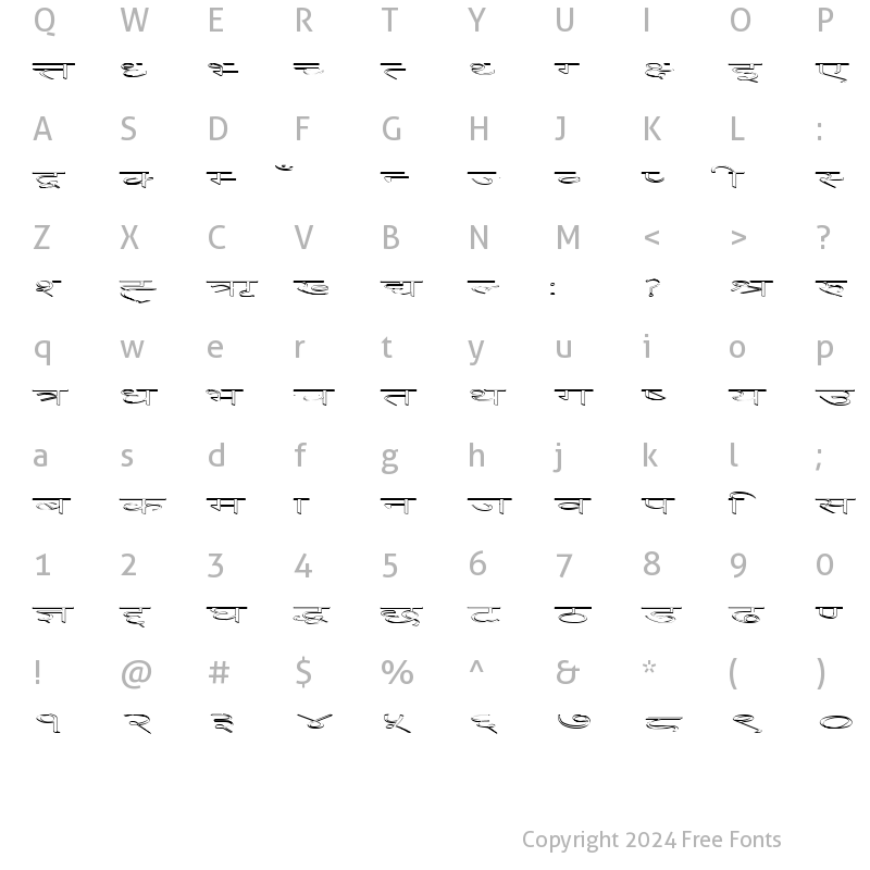 Character Map of DINA28A Normal