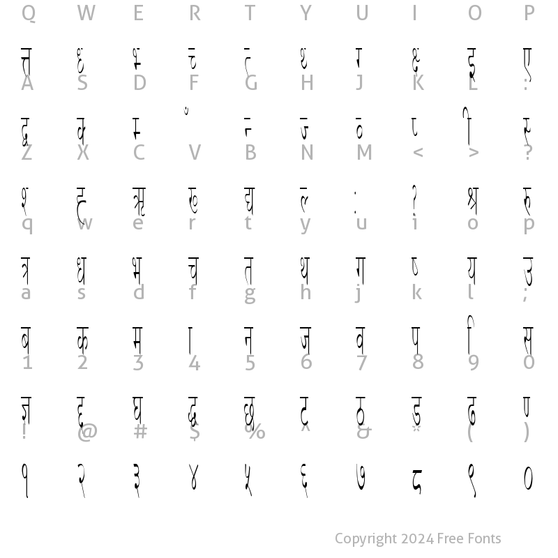 Character Map of DINA29 Normal