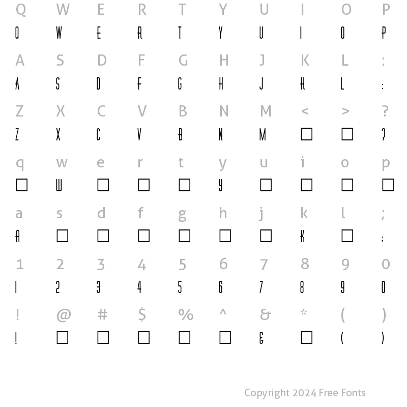 Character Map of DinerFat Regular