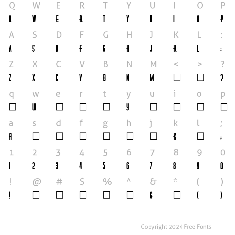 Character Map of DinerObese Regular