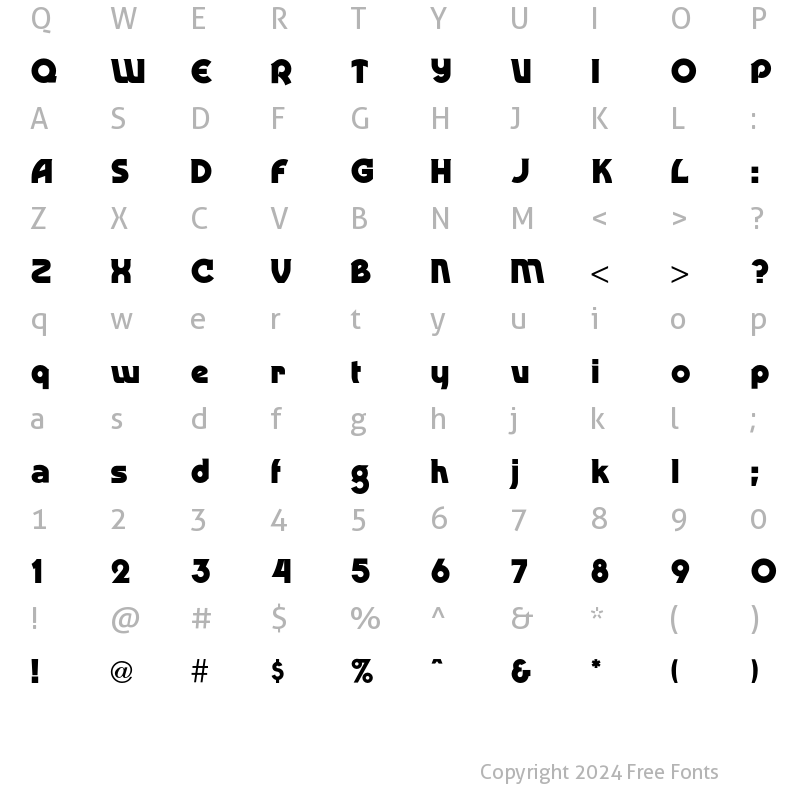 Character Map of Dingaling Bold