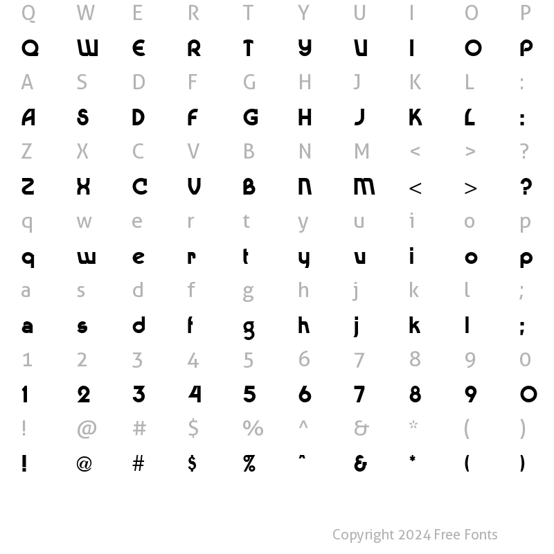 Character Map of Dingaling Medium Regular