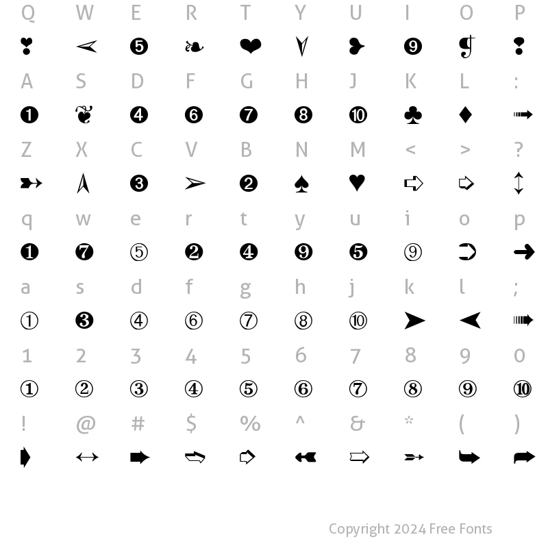 Character Map of Dingbats Two Regular