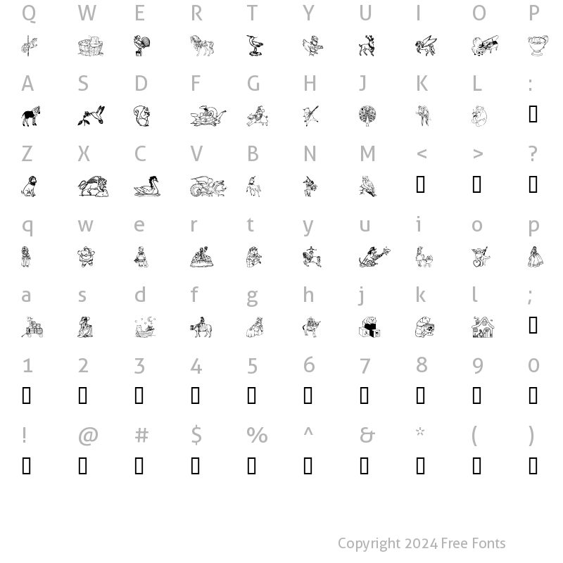 Character Map of DingDelights Regular