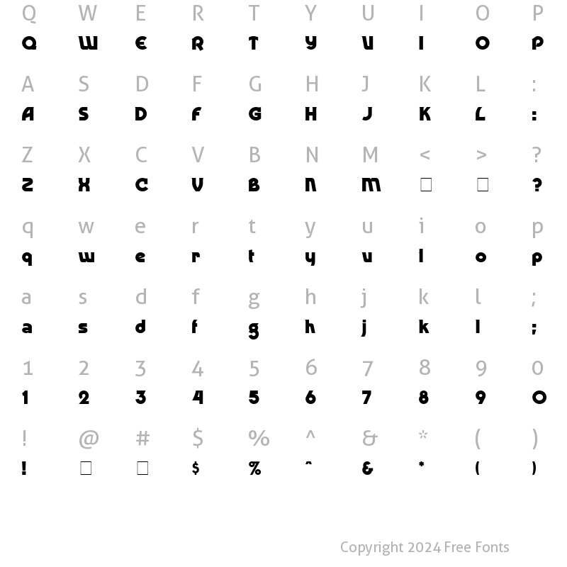 Character Map of DingDong Normal