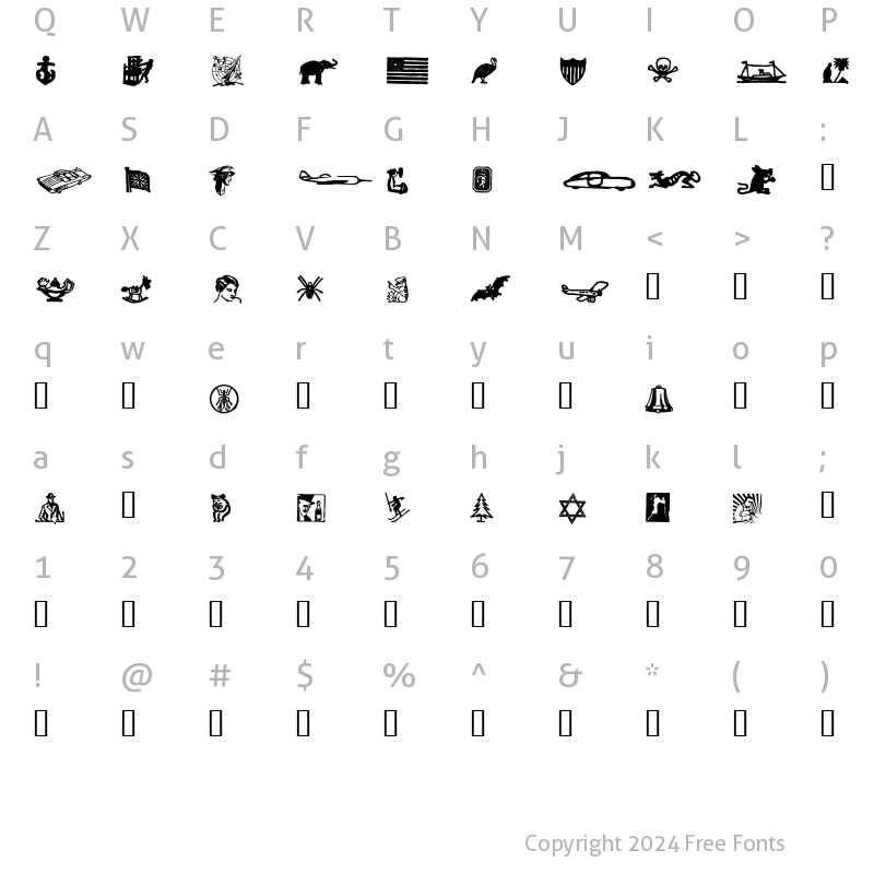 Character Map of dingies Heavy