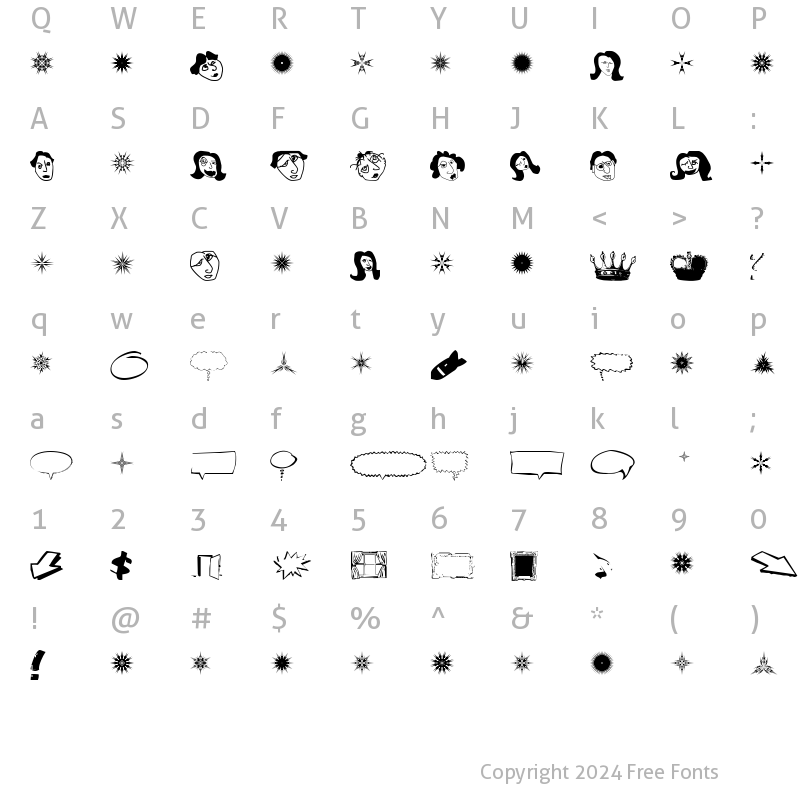 Character Map of DingoBatz Regular