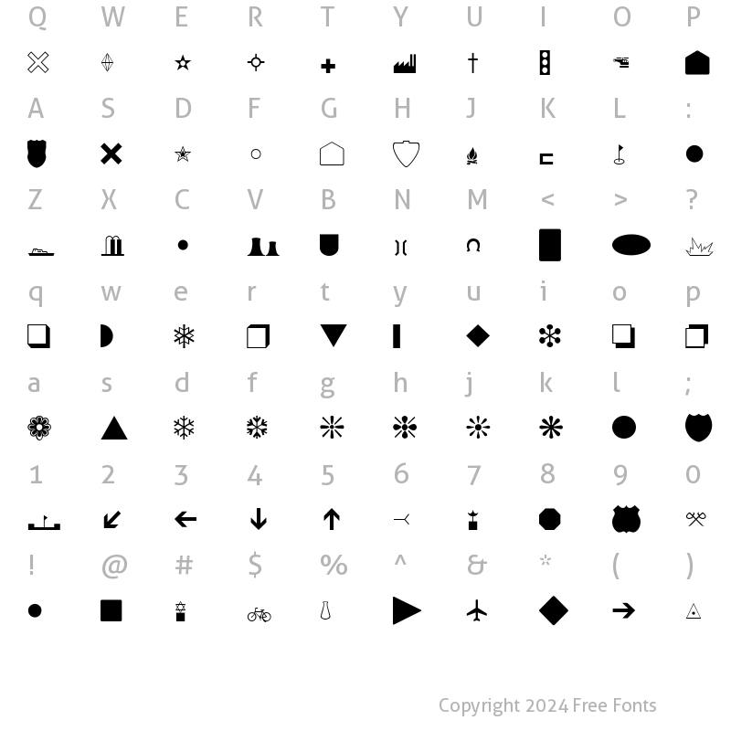 Character Map of Dingthings Normal