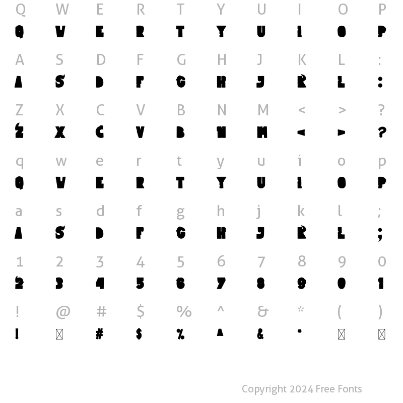 Character Map of Dinkebilo Dino-Block