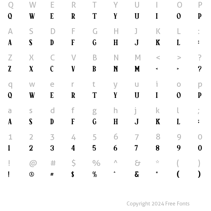 Character Map of Dioxide Textured