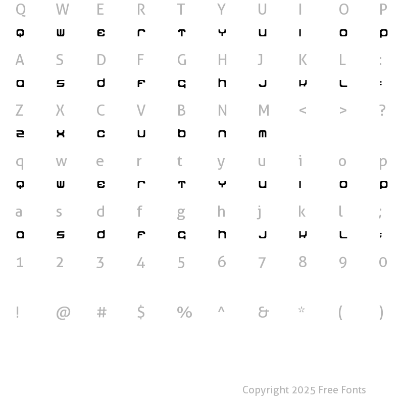 Character Map of Dipdop Regular
