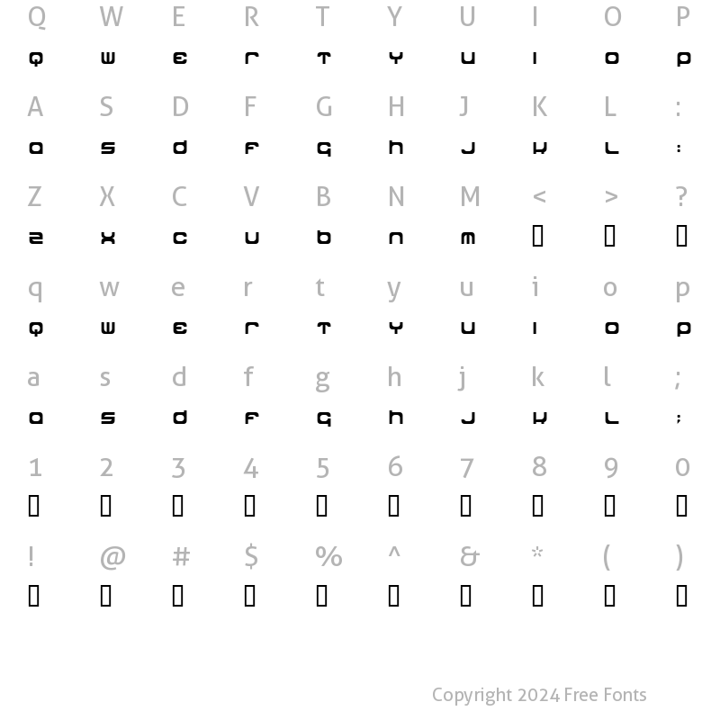 Character Map of dipdop Regular