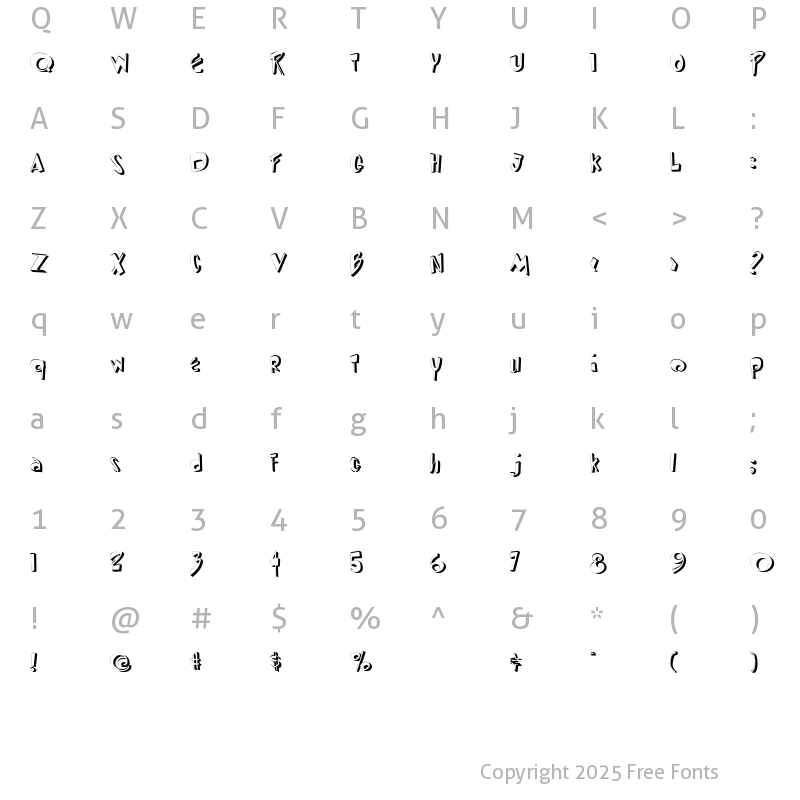 Character Map of DiPed Thick Normal