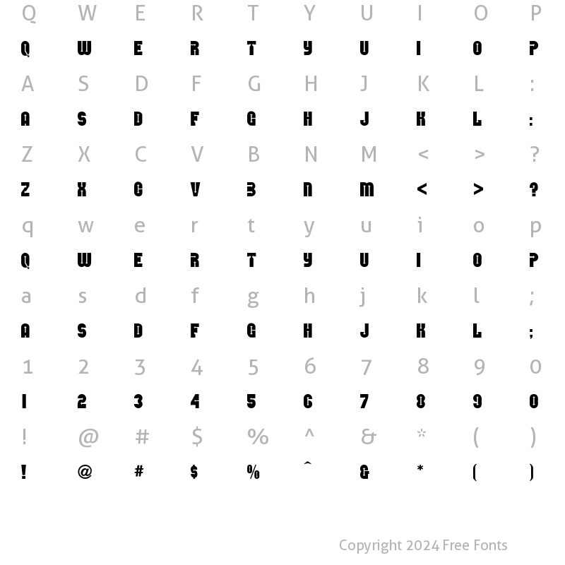 Character Map of Direction Regular