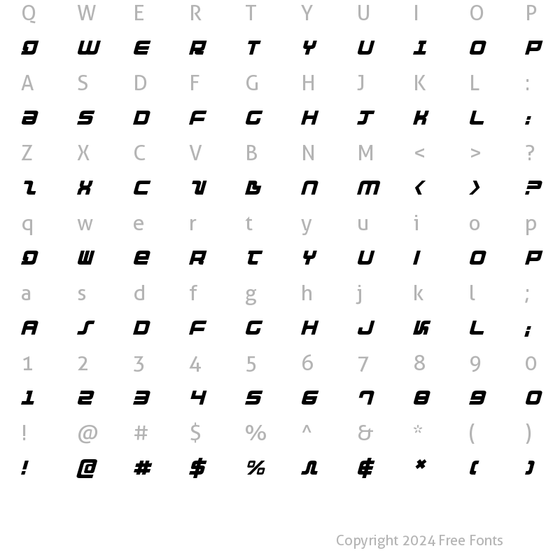 Character Map of Direktor Italic Italic