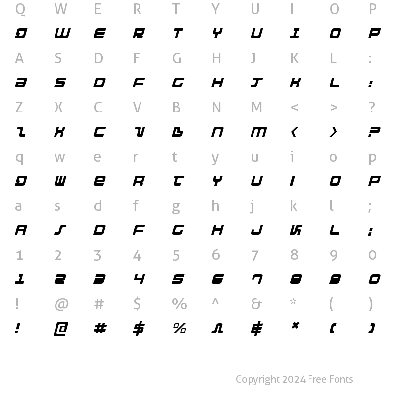 Character Map of Direktor Light Italic Light Italic