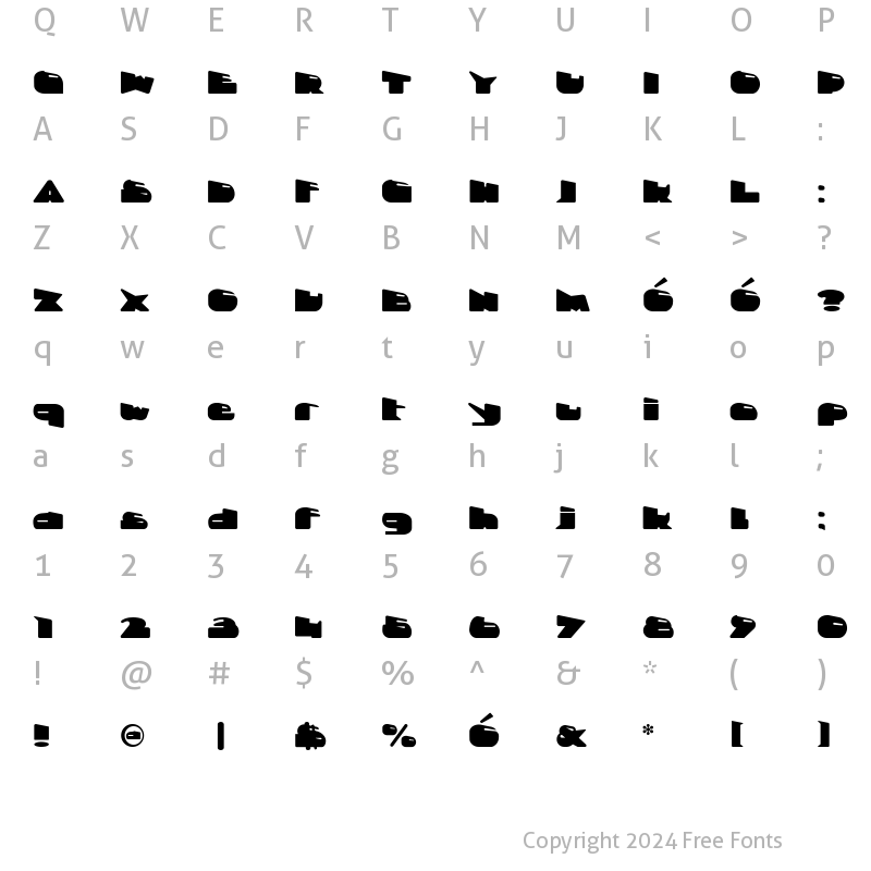 Character Map of Direktor Regular