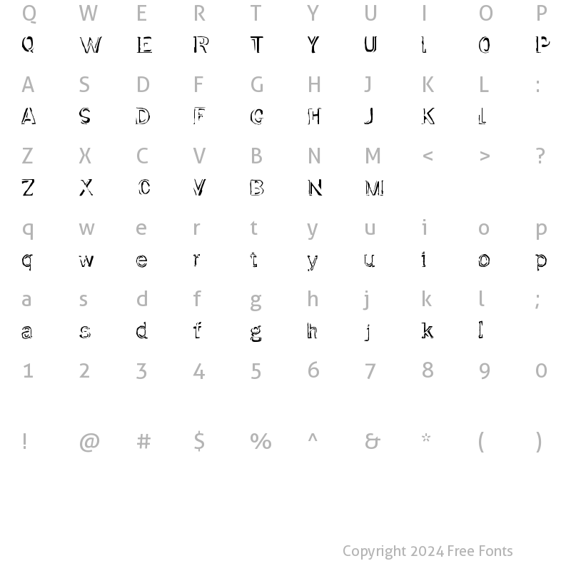 Character Map of Dirtfont Medium