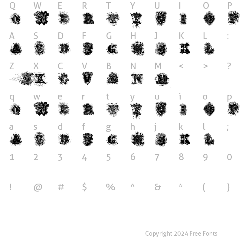 Character Map of Dirty Ames Dirty Ames