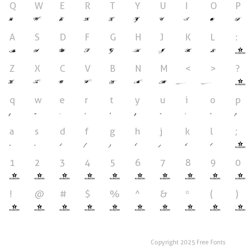 Character Map of Dirty and Classic Regular