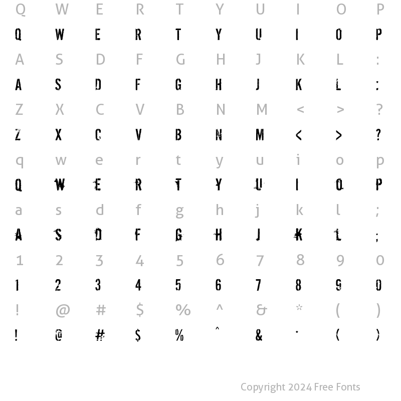 Character Map of Dirty Ego (R)ecife