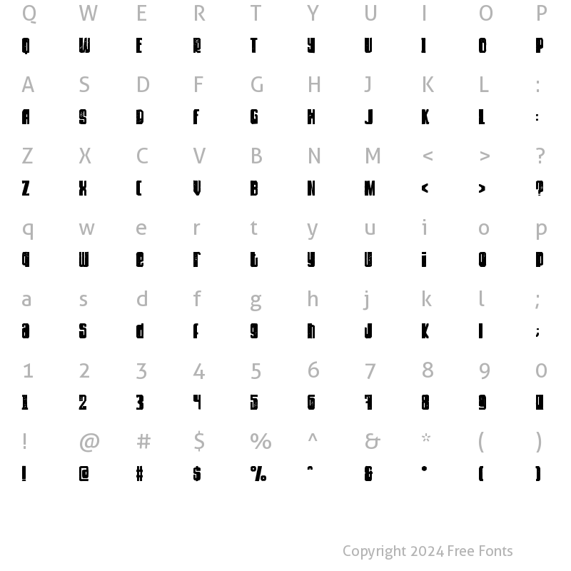 Character Map of DIRTY ROCK Regular