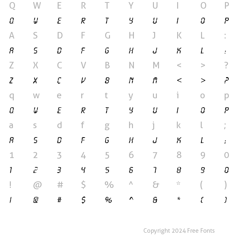 Character Map of Dirty28 Becker Regular