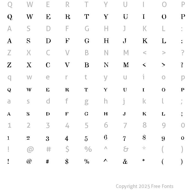 Character Map of Dirty31 Becker Regular