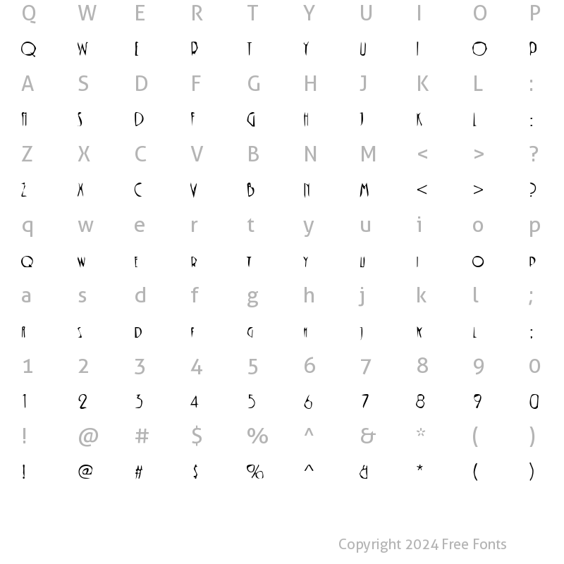 Character Map of Dirty39 Becker Regular