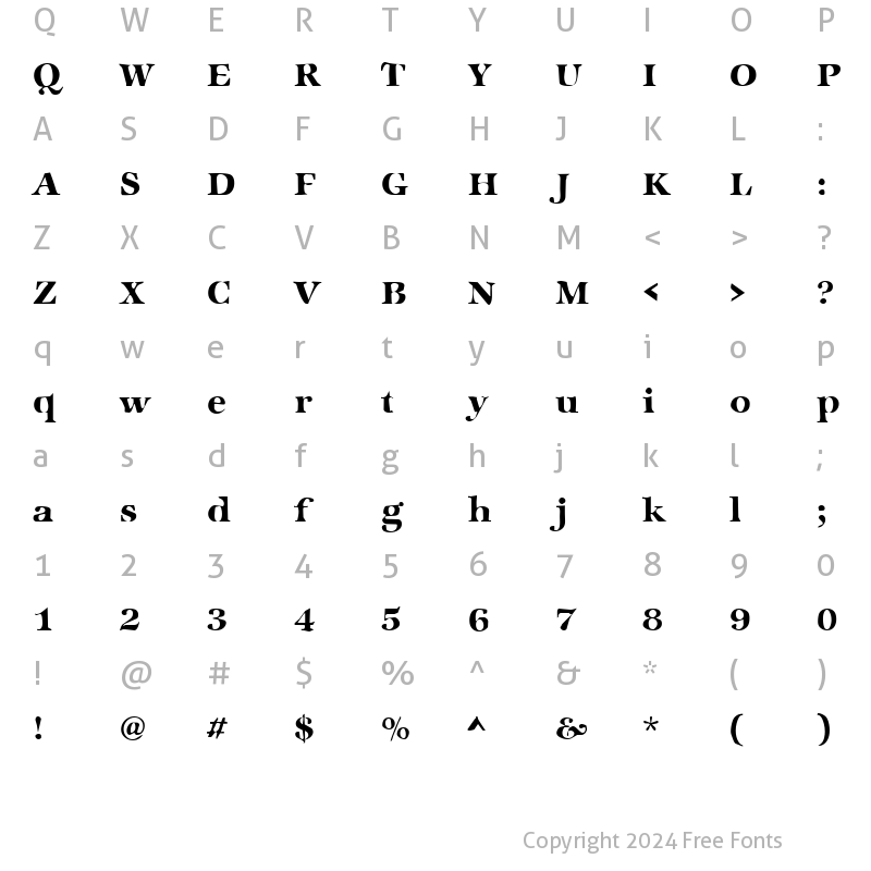 Character Map of Dirty50 Becker Regular