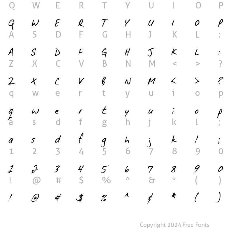 Character Map of DirtyDarren Regular