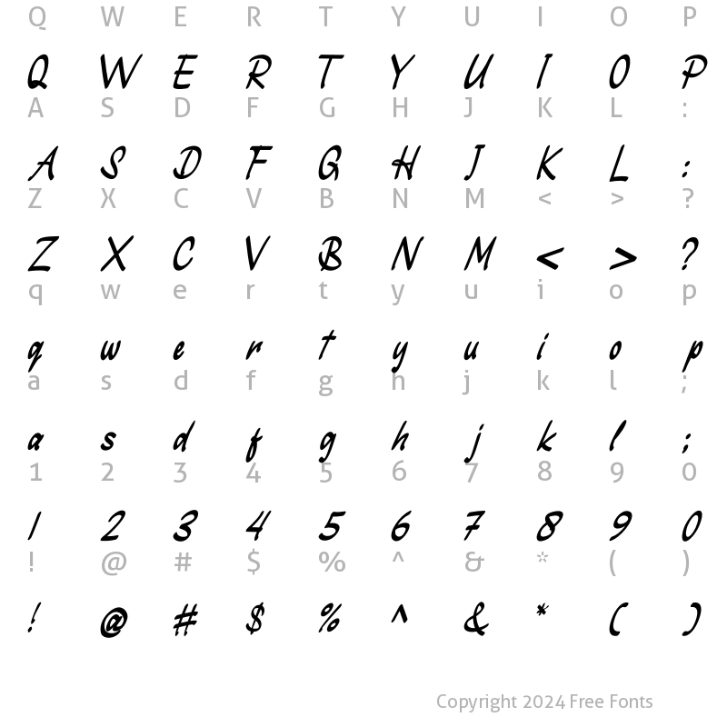 Character Map of Disania Regular