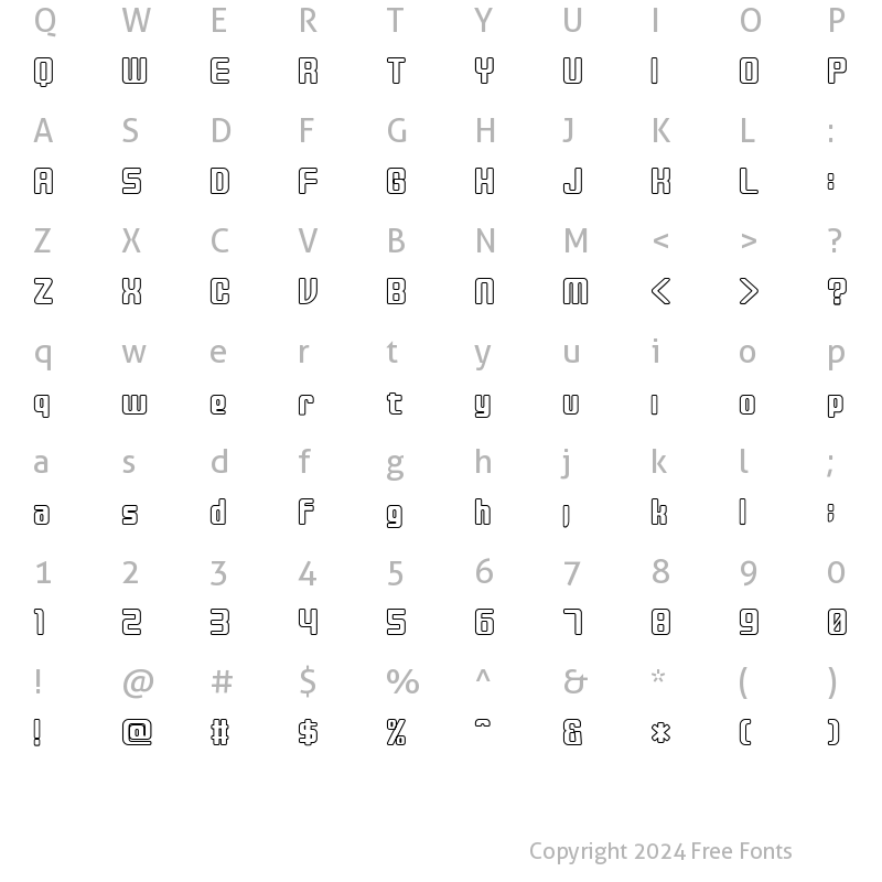 Character Map of disc Regular