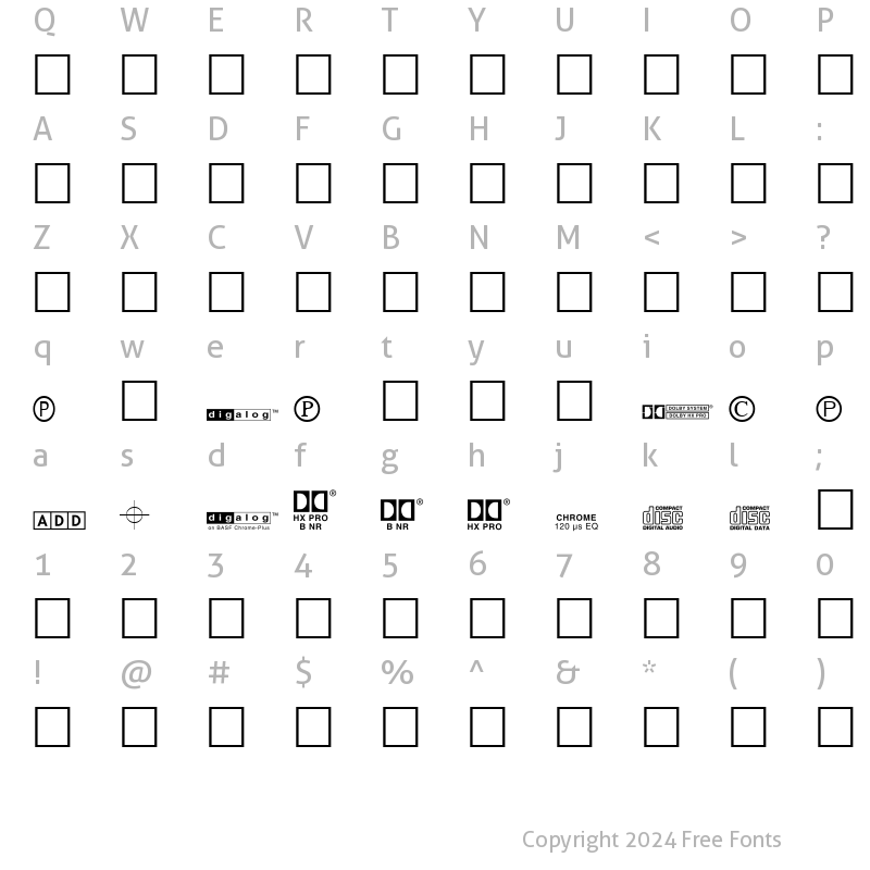 Character Map of DiscMakers Regular