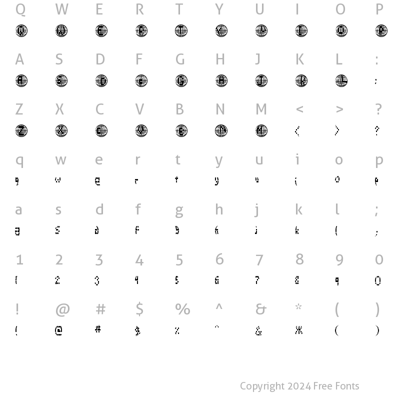 Character Map of Disco 2000 Regular