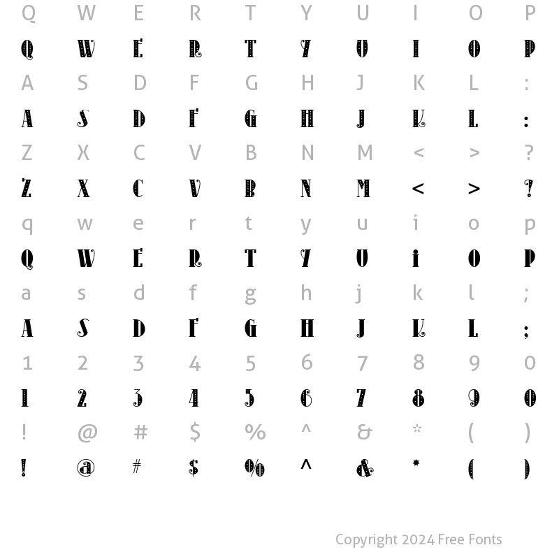 Character Map of Disco 60-s Regular