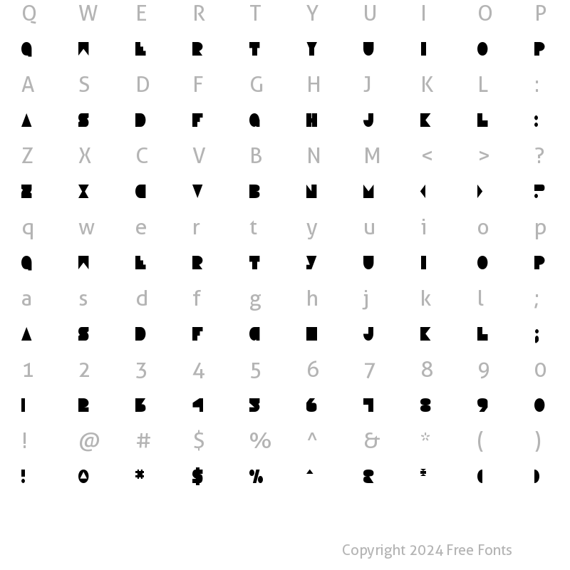 Character Map of Disco Deck Condensed Condensed