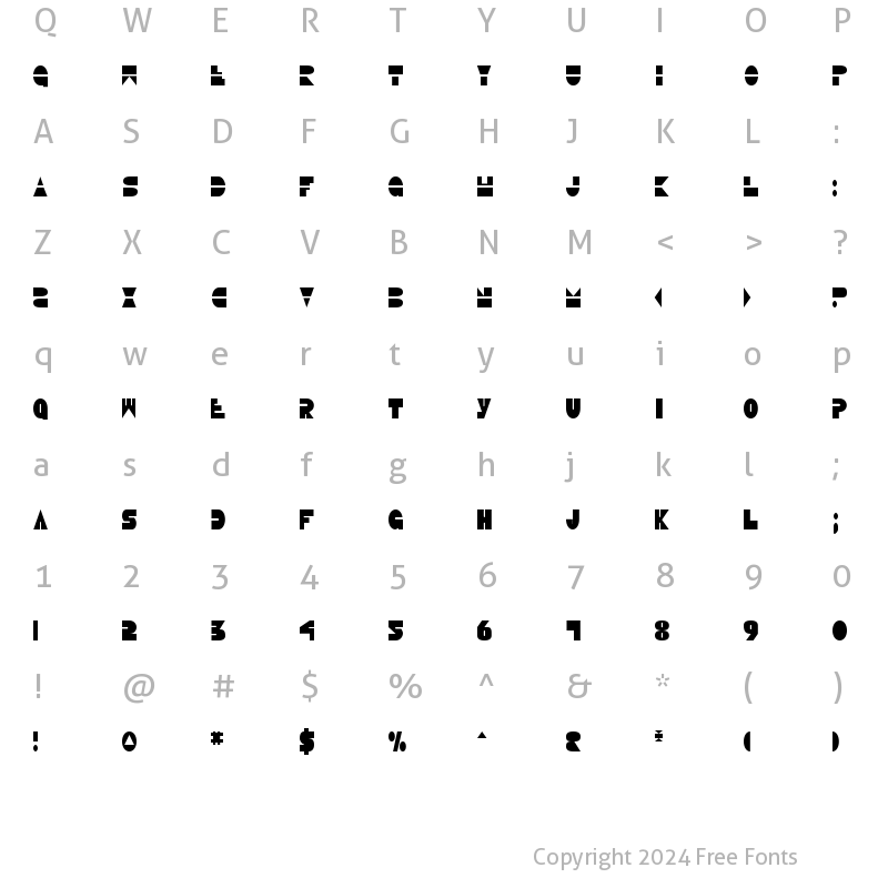 Character Map of Disco Duck Condensed Condensed