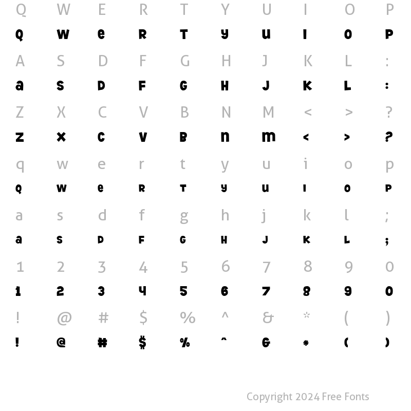 Character Map of DiscoMonkey Regular