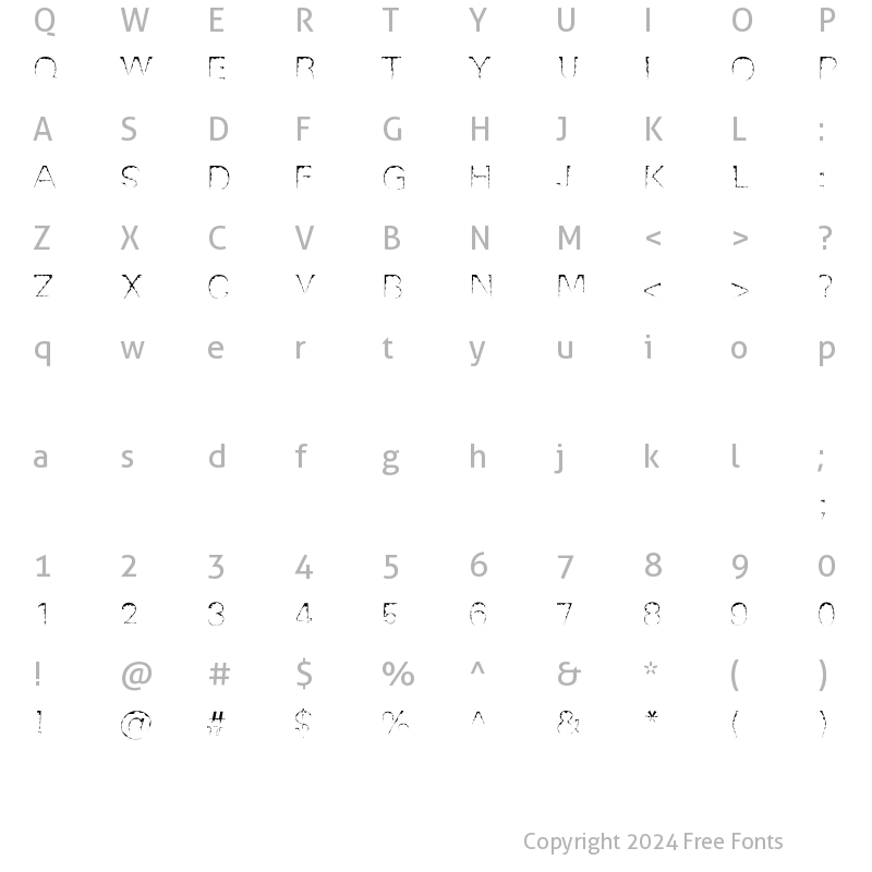 Character Map of Dishonor Regular