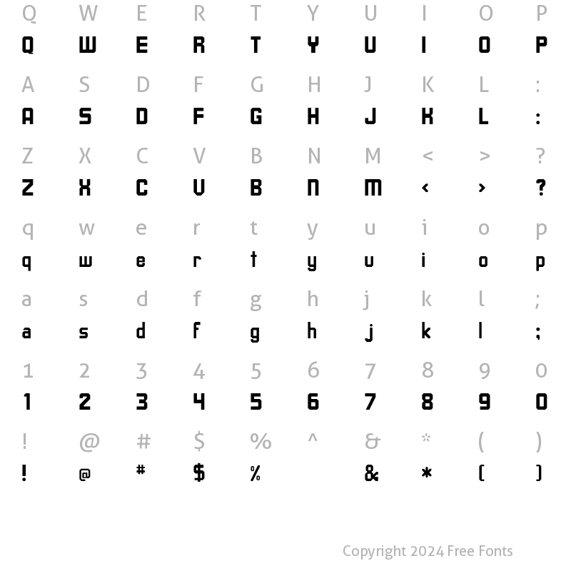 Character Map of Dishrow Regular