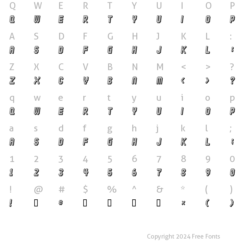 Character Map of Diskoteque Regular