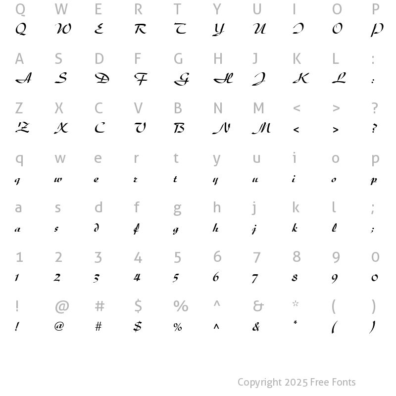 Character Map of Diskus BoldItalic