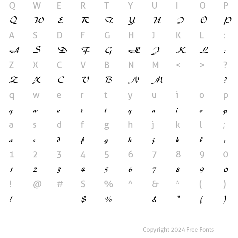 Character Map of Diskus BQ Regular