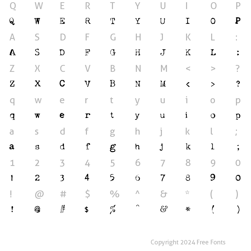 Character Map of dislexi? Regular