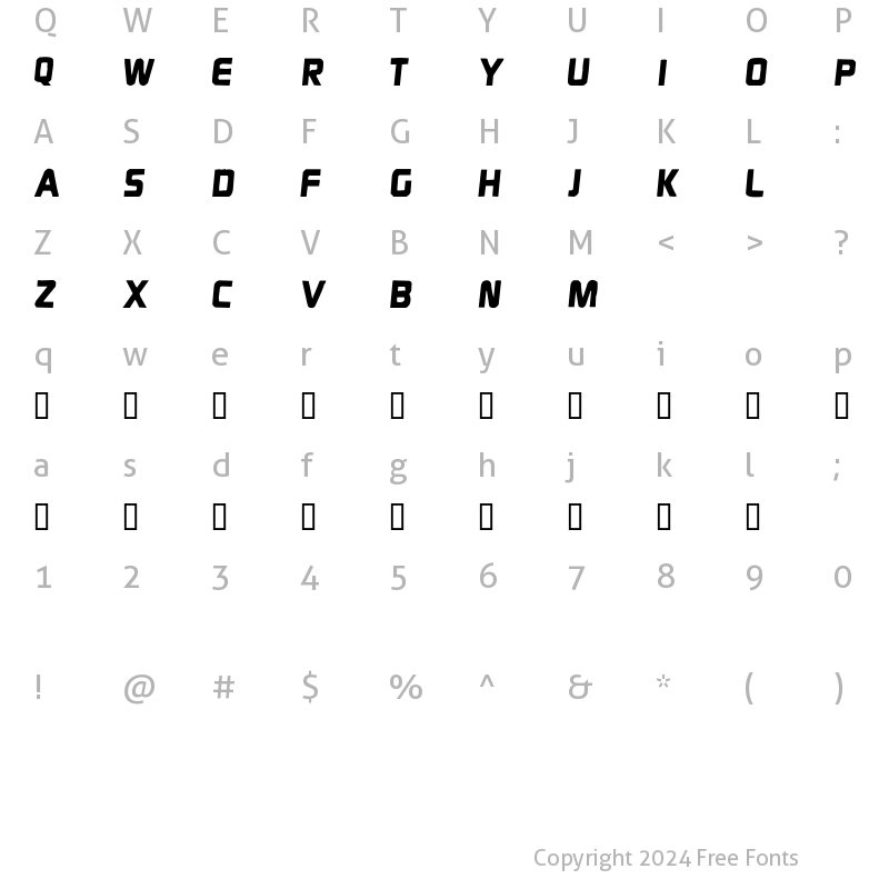 Character Map of DisPepsi Regular