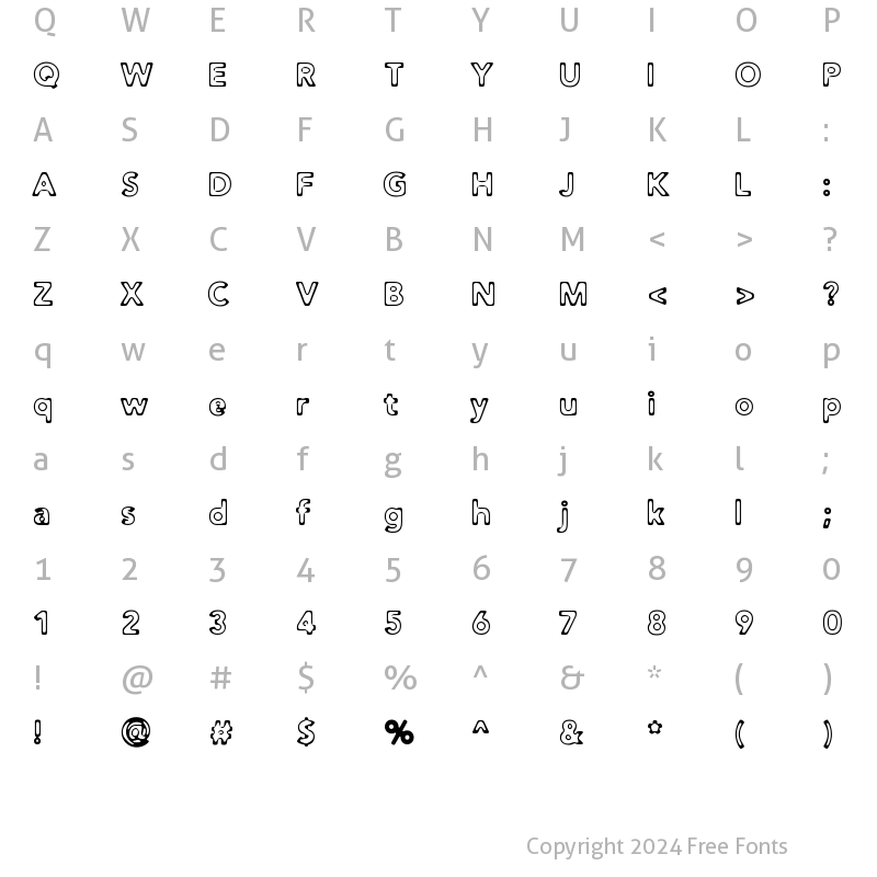 Character Map of Distro Toast Regular